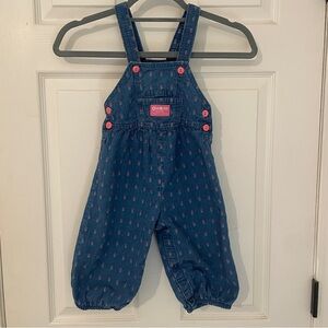 VINTAGE OSHKOSH BGOSH Overalls Pants
Jumper Romper 90s Blue Pink Floral 24mo 2T